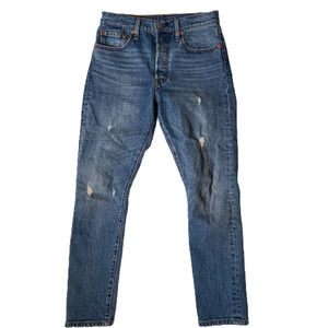 Levi's 501 Button Fly Medium Wash Straight Leg Blue Jean- Size 27
